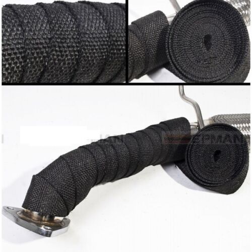 Exhaust Heat Wrap Black Fibreglass Shield Manifold Downpipe Exhaust Pip 10m Roll - Picture 2 of 8