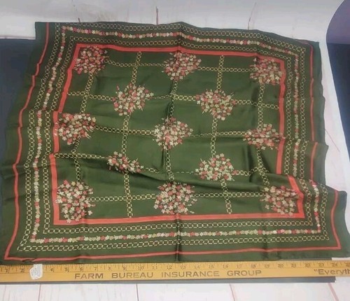 *CUTTER LOT* 5 Vtg Pieces Scarves Silk Japan Acetate Geometric Blues Greens - Picture 20 of 20