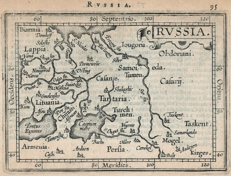 Antique Map "Russia" Abraham Ortelius, 1602 - Image 2 of 3