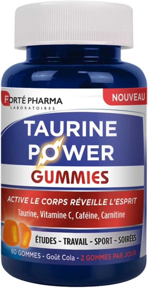 Gommes taurine pour le manque de concentration et le coup de barre de l'après-midi