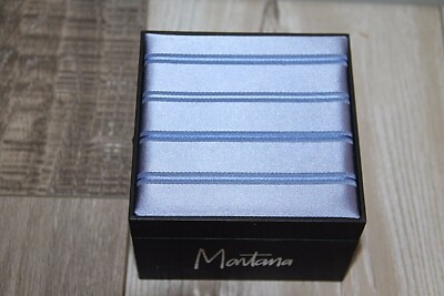 Coffret Cravate Et Boutons De Manchette Montana En Soie Bleu Ciel à Pois - Neuf Sous Blister - Idéal Cadeau Homme Chic