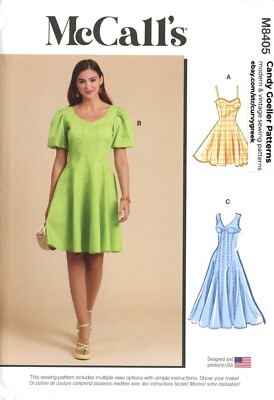 McCall's M8405 Fit & Flare Dress w Corset Details, 2 Lengths Sz 18-26 UNCUT  | eBay