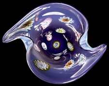 Vintage Murano Art Glass Tutti Frutti Freeform Bowl Venetian Mid Century Modern