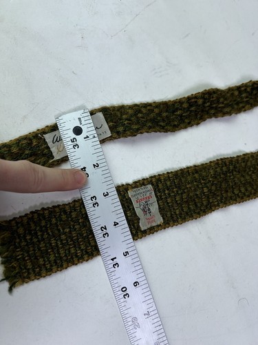 Corbata cuadrada verde eslogan Angus Willie lana tejida corbata vintage de corbata indias - Imagen 7 de 7