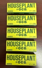 OCB HOUSEPLANT BAMBOO 1 1/4 Rolling Papers + Tips -5 PACKS