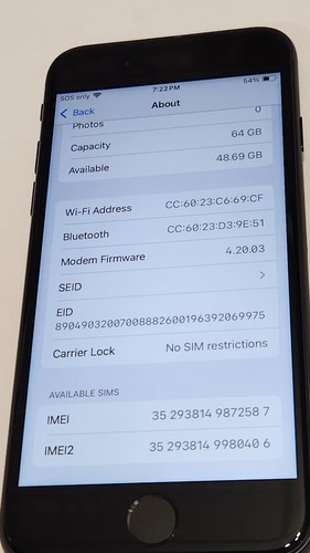 Apple iPhone SE 3rd Gen. - 64GB - (Midnight) - Unlocked with accessories - Photo 9 sur 9