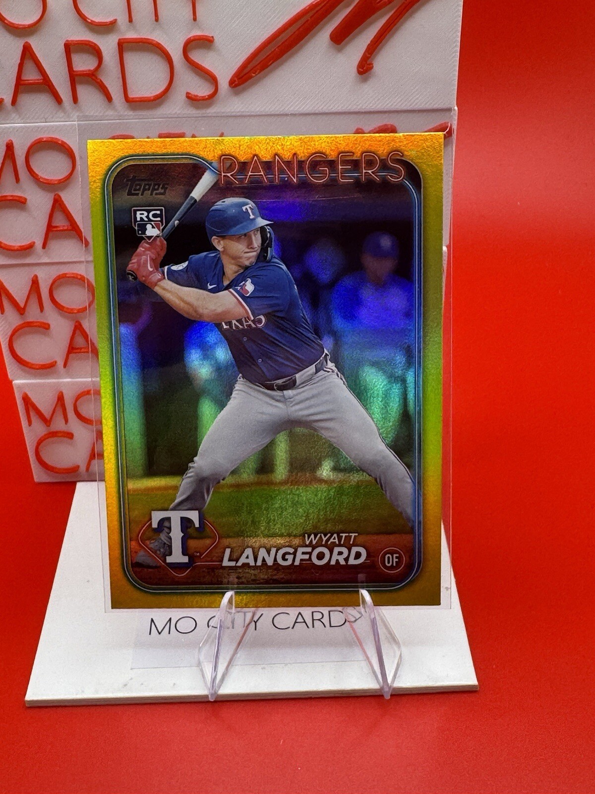 2024 Topps Update Series Wyatt Langford Gold Foil (RC) Rookie #US151 Rangers