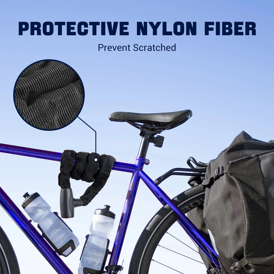 2x Bike Chain Lock 4 Foot/120cm Long Heavy Duty Chain Lock Durable Thick Chains - Image 3 of 4