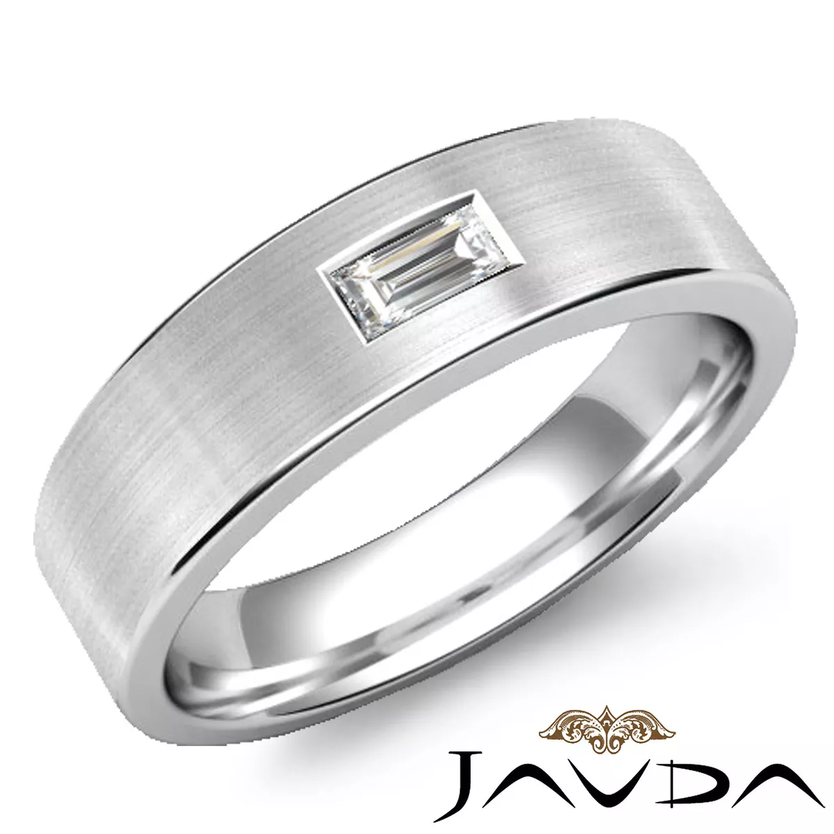 Baguette wedding band with solitaire deals