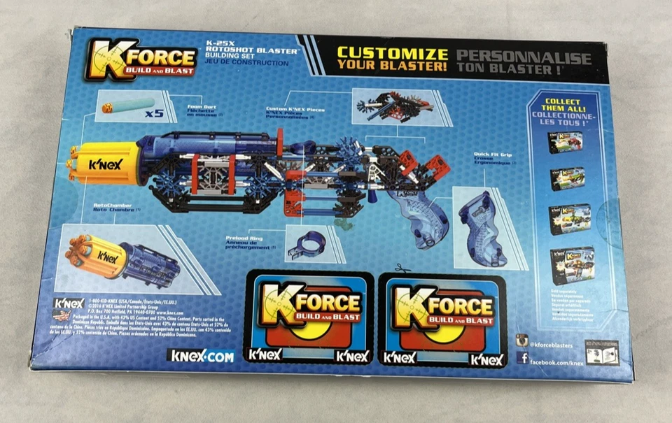 K'NEX K Force K-25x Rotoshot Build and Blast Blaster 214 Pieces New Sealed 2016 - Image 4 of 4