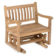 Ash & Ember Cascade Grade A Teak Glider Rocking Chair, Weather Resistant