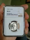 1951-S Washington Silver Quarter 25c NGC MS 65 Mint State Uncirculated Coin