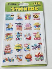 Eureka self adhesive stickers 120 birthday variety
