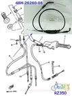 Yamaha RZ350 RZ350L RZ350N RD350YPVS Throttle / Pump Cable Assy OEM 48H-26260-08