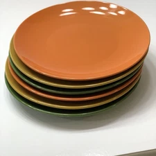 Royal Norfolk set 6 Dinner Plates 10 1/2” dia Mid-Century Mordern