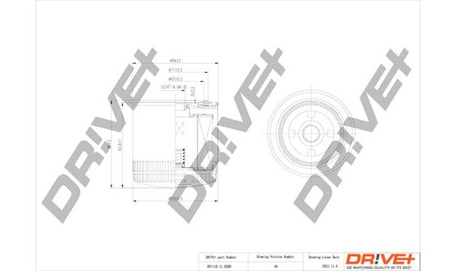 OIL FILTER DP1110.11.0289 FOR ROVER MONTEGO 600 200/II/Hatchback 400 800 2.0L - Picture 2 of 6