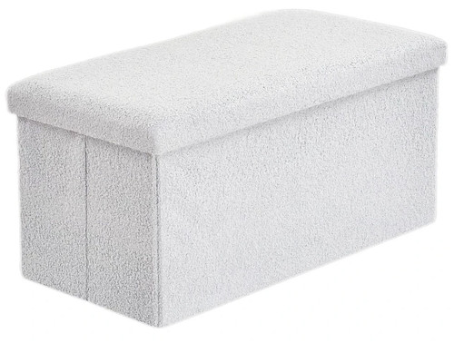 Folding Ottoman Storage Box Pouffe Seat Stool Home Chair Foot stool Bench LINEN - Picture 20 of 21