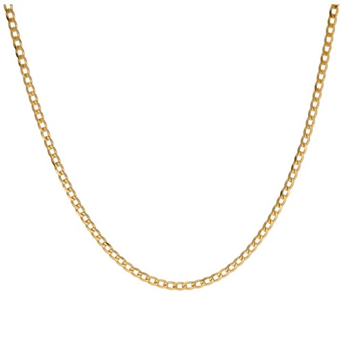 Collier Chaîne Gourmette Plate à Facettes 1.3mm Or 9 Carats 18-24 Pouces - Picture 1 of 15