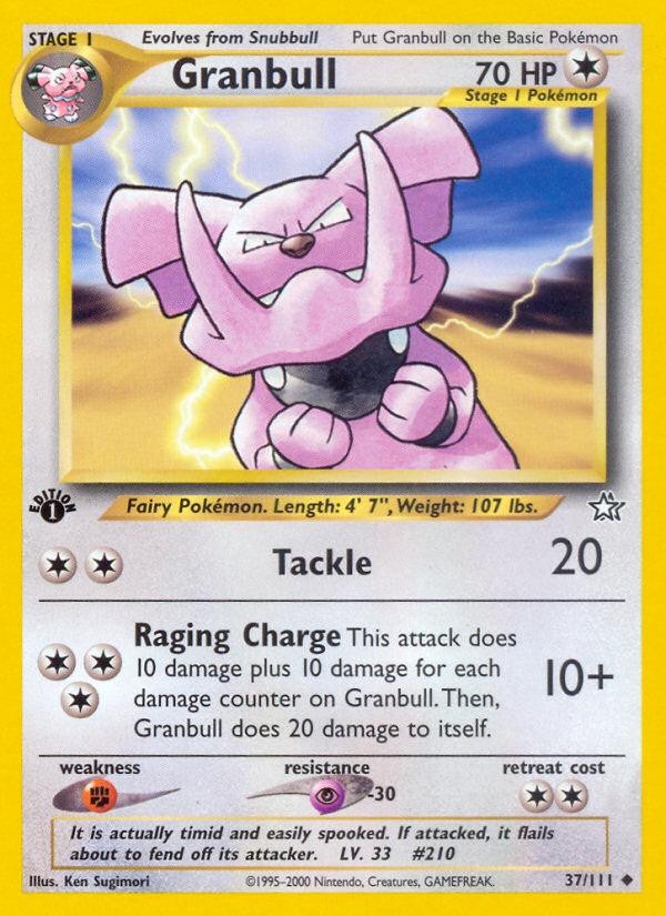 Pokemon Granbull (37/111) Neo Genesis 1ED MP - 1st Edition
