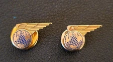 Two 10K Gold Pan Am Pan American World Airways Service Pins 1940-50s