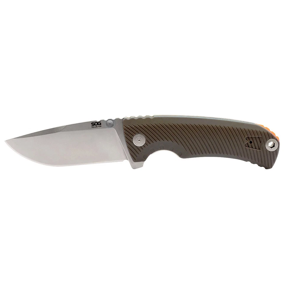 Cuchillo de bolsillo SOG Knives Tellus FLK Frame Lock 14-06-08-43 440C acero tierra oscura Foto 4 de 4
