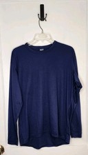 Patagonia Men's Navy Long Sleeve Capilene Made in USA Crew Neck - Size L