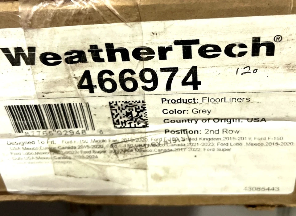 Forro de piso Weathertech 466974 2024 Ford F-250/F-350/F-450/F-550 Foto 2 de 2