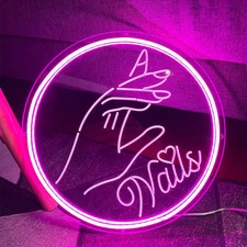 NAILS Neon Sign for Spa Beauty Room Nail Brows Lashed Salon Studio 3D Art Carvin