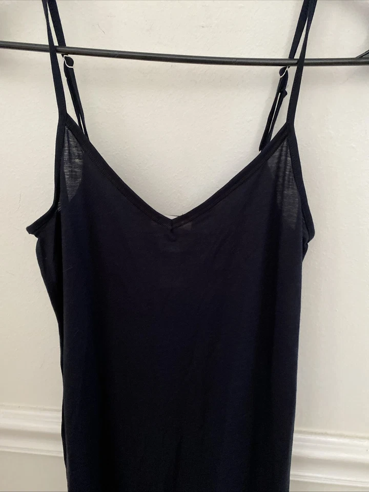 Vestido sin Mangas Hanro Ultraligero 100% Algodón Azul Marino TALLA M 10-12 NUEVO Foto 2 de 4