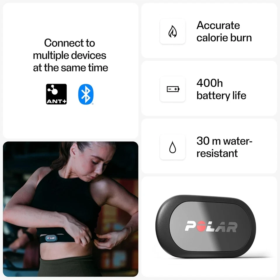 Sensor de frecuencia cardíaca Polar H9 - ANT Plus/Bluetooth - Impermeable HR XS-S, negro - Imagen 4 de 4