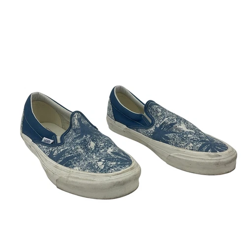 Mocassino skate VANS blu e bianco astratto slip on scarpe casual uomo 9 5