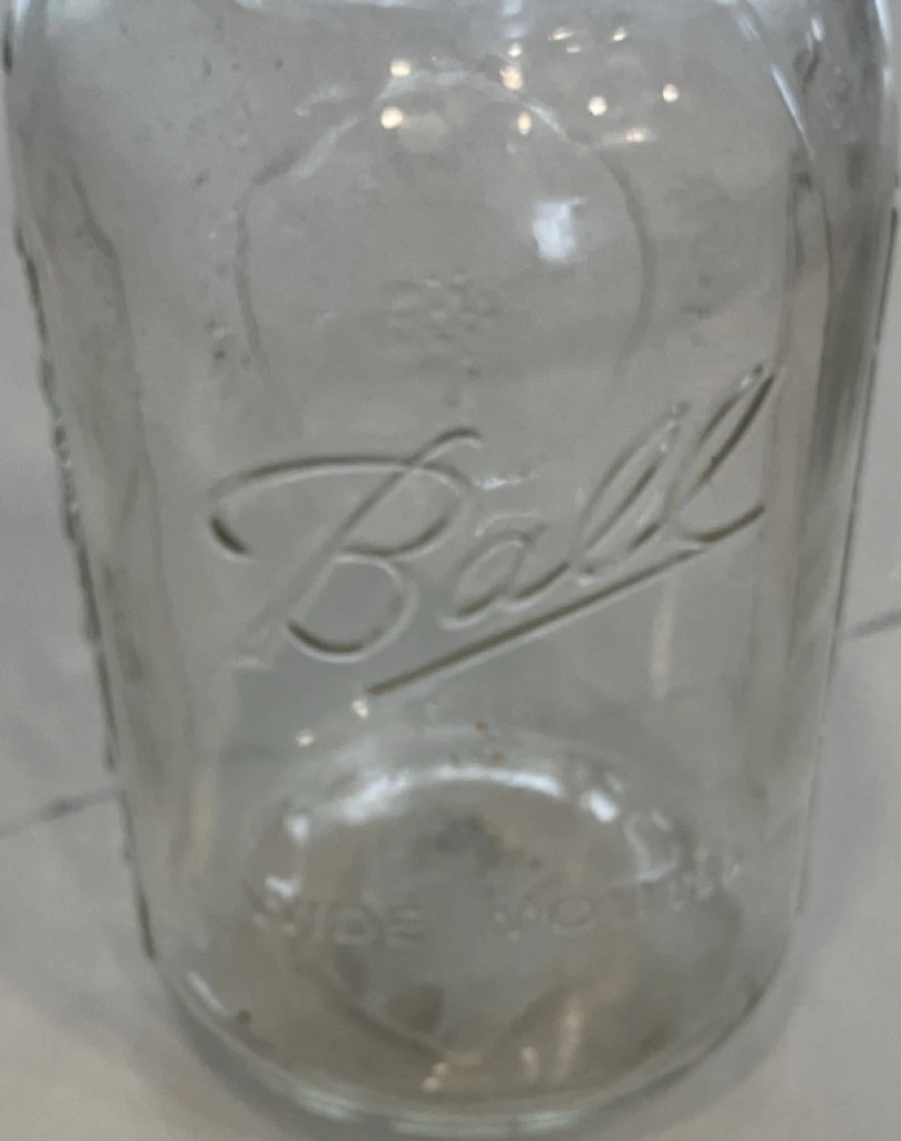 BALL Wide Mouth Clear Glass Canning Jar with Lid, 64oz Capacity