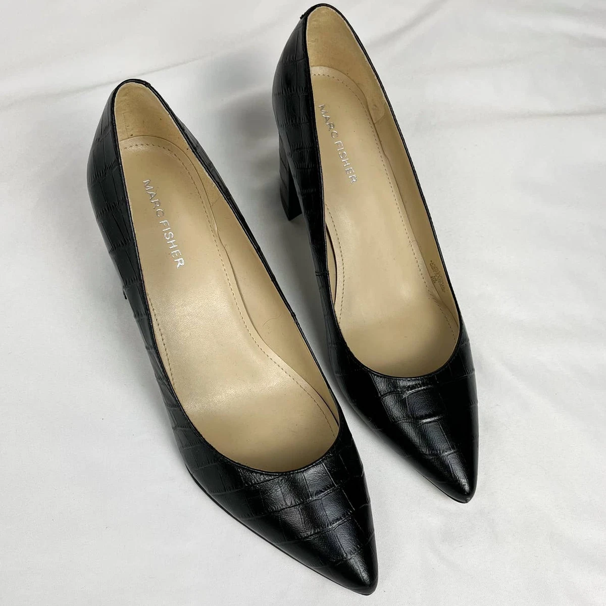 Marc fisher black store leather pumps