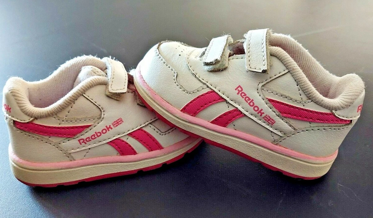Reebok BABY CLASSIC SHOES PINK AND WHITE SIZE 3