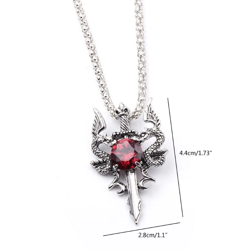 Retro Wing Dragon Crystal Necklace Dragon Amulet Necklace New Year Gifts