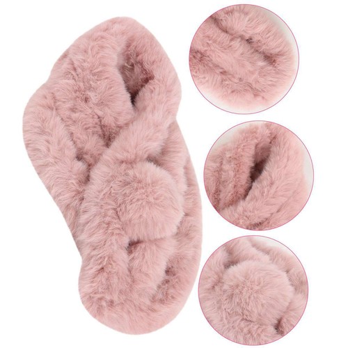 Damen Frauen Kunstfell Kragen Schal Halstuch Schals Winter Warm Flauschig Tuch - Bild 4 von 27
