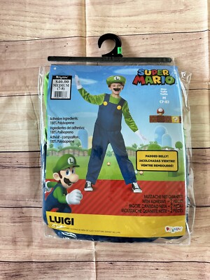 Disguise Super Mario Luigi Deluxe Costume Boy Size M 7-8