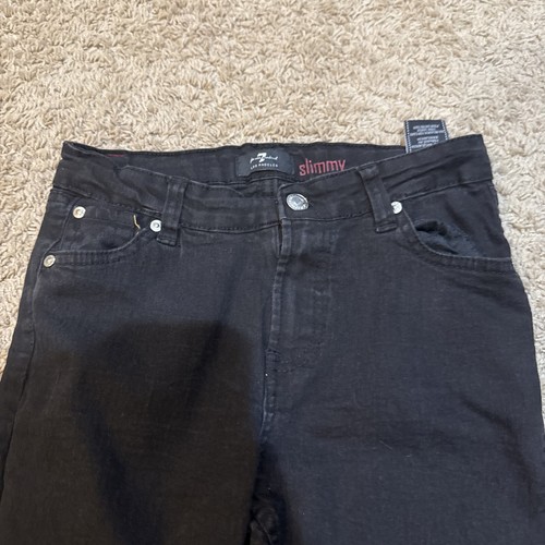 7 For All Mankind Boys Size 14 Slimmy Slim Straight Leg Jeans Adj. Waist - Picture 2 of 9