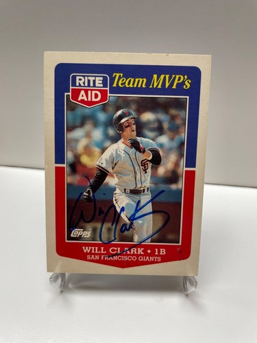 Will Clark 1988 Topps Rite-Aid Team MVPs San Francisco Giants #12 autographe auto