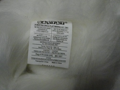 BATTAT Shih Tzu Maltese Plush Soft Puppy Dog White Fluffy Pink Coat 11" Toy - Picture 11 of 13