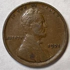 1921 Lincoln Wheat Cent Extremely Fine XF Coin, Scratch #9589