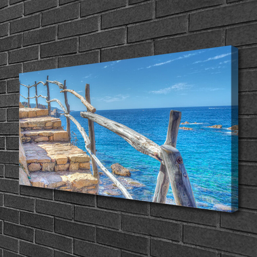 Tableau moderne 100x50 architecture et mer en impression sur toile premium