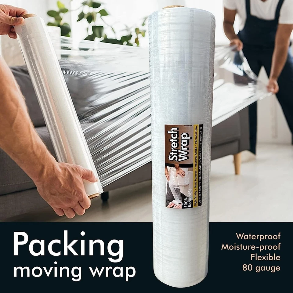 Premium 20-Inch Stretch Film Wrap - 1,000FT Length, 80 Gauge Thickness - Image 2 of 4