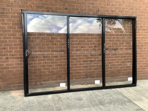 2100h x 2688w NEW Sliding Stacker Door Black FSS Single Glazed IN STOCK 2127 - Picture 2 of 5
