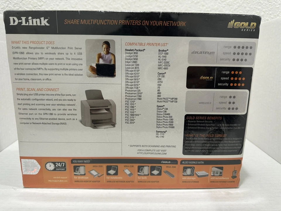 D-Link DPR-1260 Multifunction Rangebooster G USB Print Server - Image 2 of 4