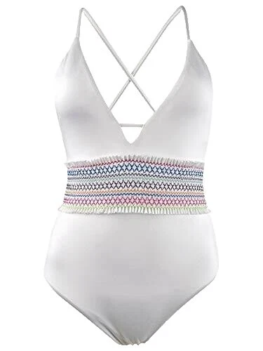 Traje de Baño sólido blanco Bar III para Mujeres