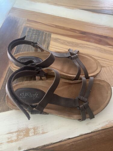 Euro soft Genna leather sandals brown women's size 7.5 comfort shoes - Picture 2 of 9