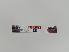 2018 Binghamton Rumble Ponies Baseball Game Used Signed Plate Joshua Torres