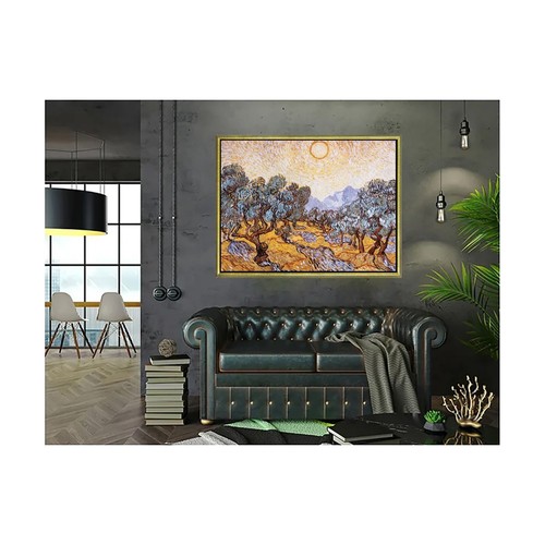 Stampa su Carta su tela o Quadro su tela o con Cornice Van Gogh The Olive Trees - Picture 2 of 9