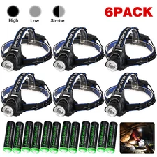 Super Bright USB Rechargeable LED Headlamp Zoom Headlight w/Battery for Camping